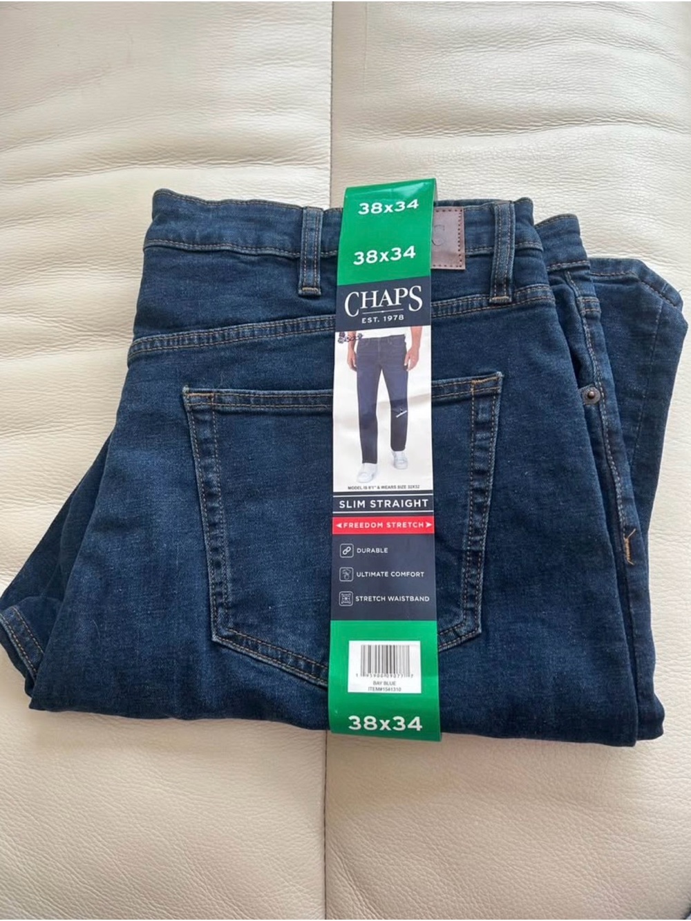 Chaps Slim Straight Men’s Jeans - Dark Blue 38x34